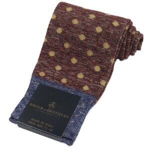 Brooks Brothers Men's Polka Dot Dress Socks Wool Blend Mahogany Made in Italy